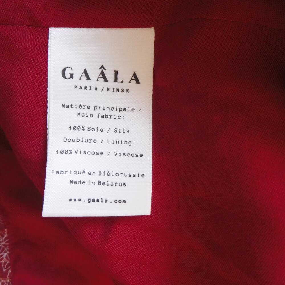 GAÂLA Paris Red Floral Wrap Midi Dress Size 42 - Picture 9 of 11